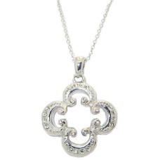 Wholesale MX Rhodium Necklace accented in crystal