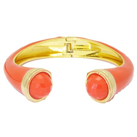 MX Signature Collection Bangle Bracelet set with Orange Stones