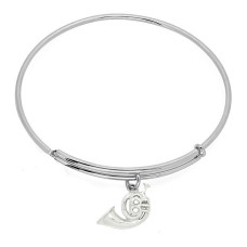 Expandble Bracelet in Sterling Plate And Sterling Charm french horn