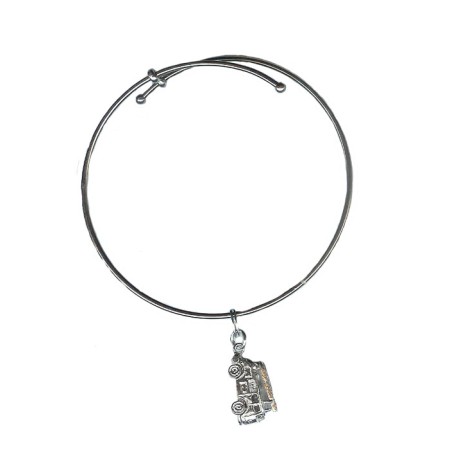 Expandble Bracelet in Sterling Plate And Sterling Charm Fire Engine