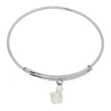 Expandble Bracelet in Sterling Plate And Sterling Charm Basketball net