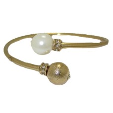 Pearl Double Ball Bangle Bracelets