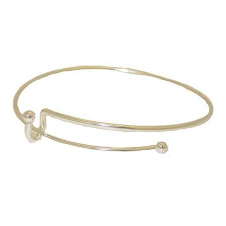 Expandable Wire Bangle Bracelet white gold
