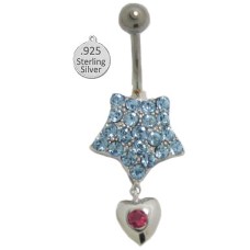 925 Sterling Silver Wholesale Body Charm Blue
