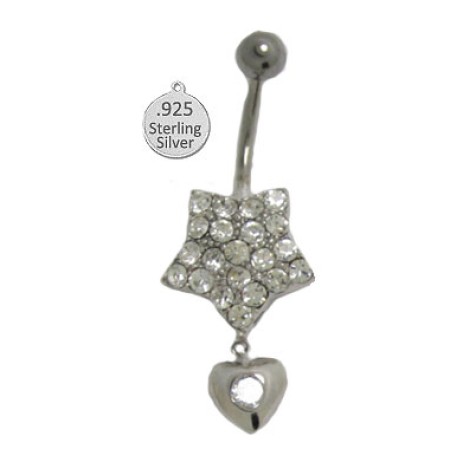 Navel Jewelry 925 Sterling Silver Body Charm White