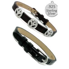 Leather Bracelet Black for Slide Wholesale Charms