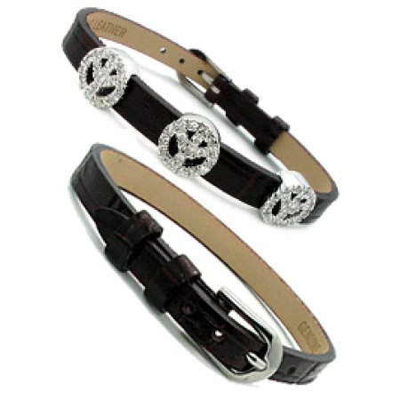 Leather Bracelet Brown for Slide Wholesale Charms