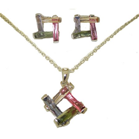 Two Pcs CZ Designer Set