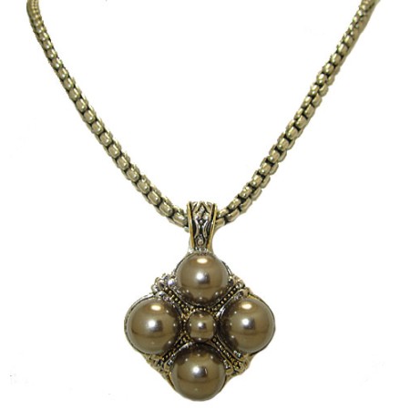 Gunmetal Pearl Crystal Designer Neacklace