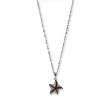 2 Tone Silver Gun Metal Jet Black Starfish Pendant 