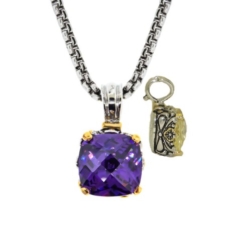 Designer Cable Jewelry Necklace Amethyst