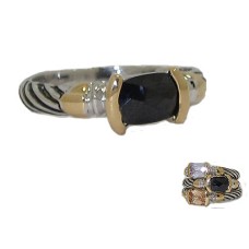 Designer Cable Stackable Ring Jet Black