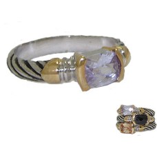 Designer Cable Stackable Ring Lavender