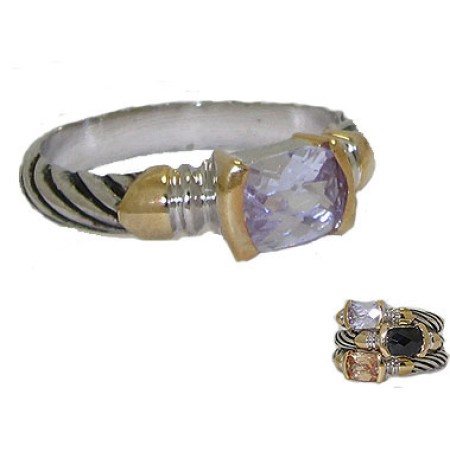 Designer Cable Stackable Ring Lavender