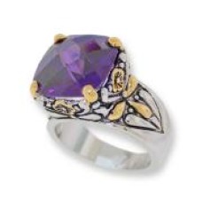 Designer Cable Jewelry Ring Amethyst
