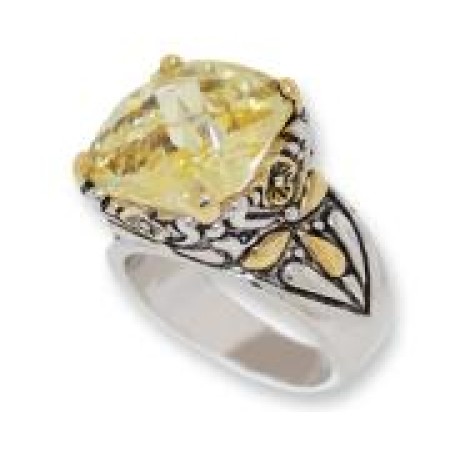 Designer Cable Jewelry Ring Citrine