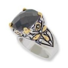 Designer Cable Jewelry Ring Jet Black