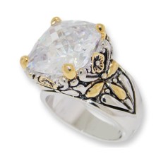 Designer Cable Jewelry Ring Clear White