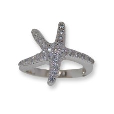 Pave Austrian Crystal Starfish Designer Ring