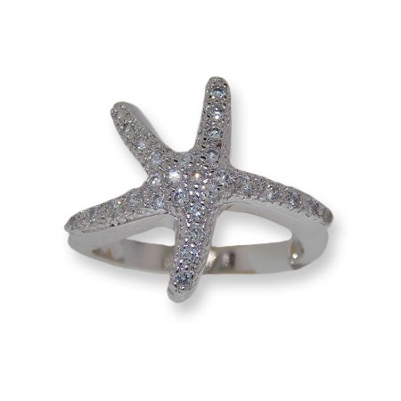 Pave Austrian Crystal Starfish Designer Ring