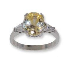 Canary Yellow CZ classic wholesale ring