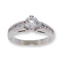 White CZ classic designer ring