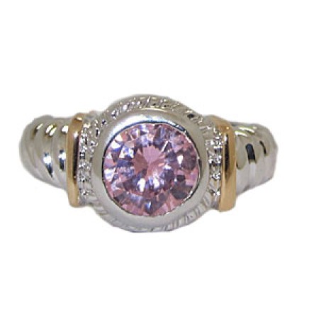 Designer Cable Ring 18 Kt Gold Pink