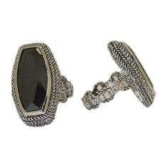 Fancy Cut Jet Black Swarovski Stone Ring