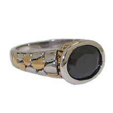 Two Tone CZ Designer Ring Austrian Crystal