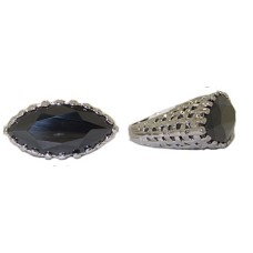 Austrian Crystal Rhodium Jet Black Wholesale Ring