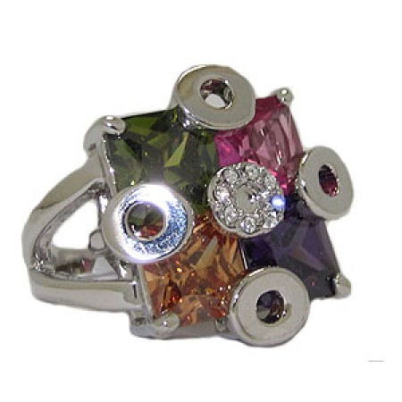 Multi Free Form Wholesale Austrian Crystal Ring