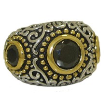 Mosaic Style Band Ring accented in 18kt Austrian Crystal