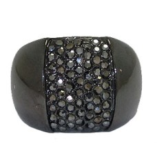 Gunmetal Hermatie Wholesale Crystal Ring