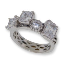 Antiqued silver tone Cubic Zirconia wholesale ring