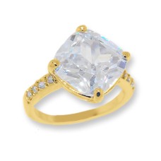 Classic Wholesale White Cubic Zirconia Ring Yellow Gold