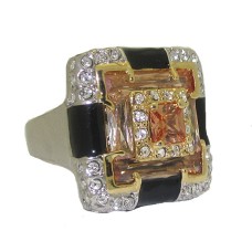 Enamel Ring with Cubic Zirconia's White Gold wholesale jewelry 