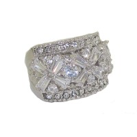 White Center Cubic Zironia And white wholesale crystal ring