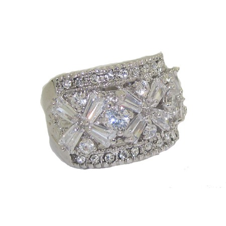 White Center Cubic Zironia And white wholesale crystal ring