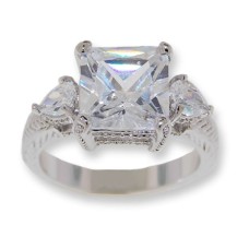 White CZ classic ring 