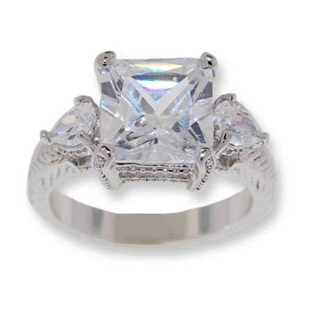 White CZ classic ring 