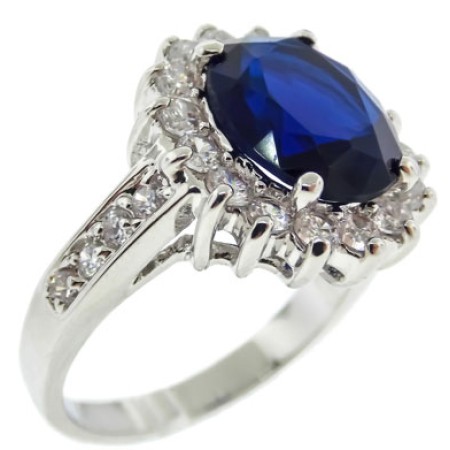Blue Sapphire Cz Ring