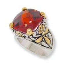 Designer Cable Jewelry Ring Garnet