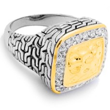 Two Tone wholesale CZ Designer Ring