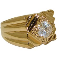 Men's Ring 14kt Gold Electro Men's Hig Quality Cubic Zirconia Rings