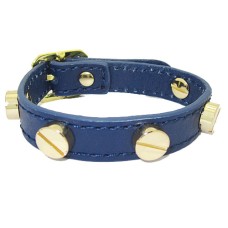 Leather Screw Bracelet accented in Gold