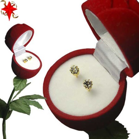 Rose Box Earrings white gold