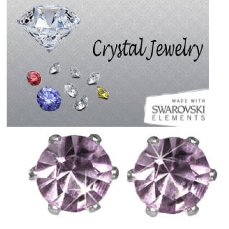 Light Amethyst 2 Carat Swarovski Crystal Stones White gold