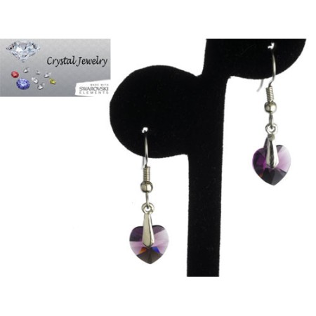 Swarovski Austrian crystal Amethyst Crystal earrings with pouch White