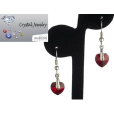 Swarovski Austrian crystal Ruby Red Crystal earrings with pouch White