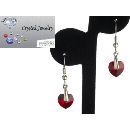 Swarovski Austrian crystal Ruby Red Crystal earrings with pouch White